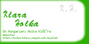 klara holka business card